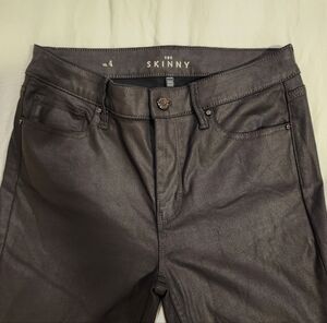 White House Black Market Coated Skinny Pants Size 4 Brown